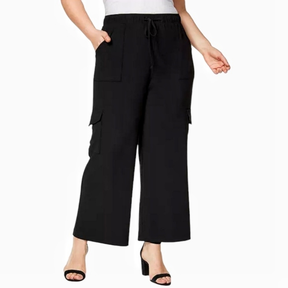 Dictionary - Black Cargo Straight Leg Pants